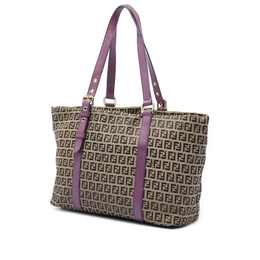 Fendi Zucchino Canvas Superstar Tote Beige Very good - Back View