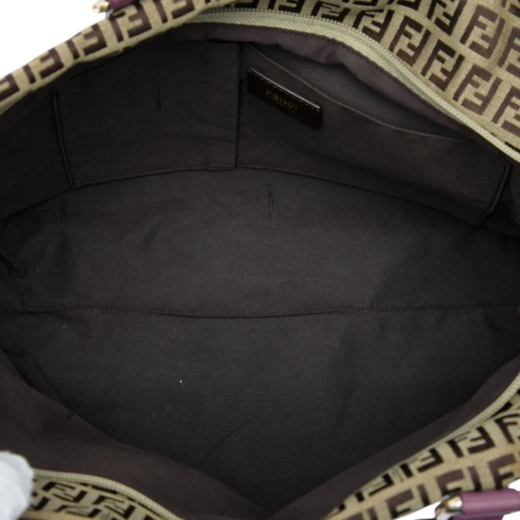 Fendi Zucchino Canvas Superstar Tote Beige Very good - Model View
