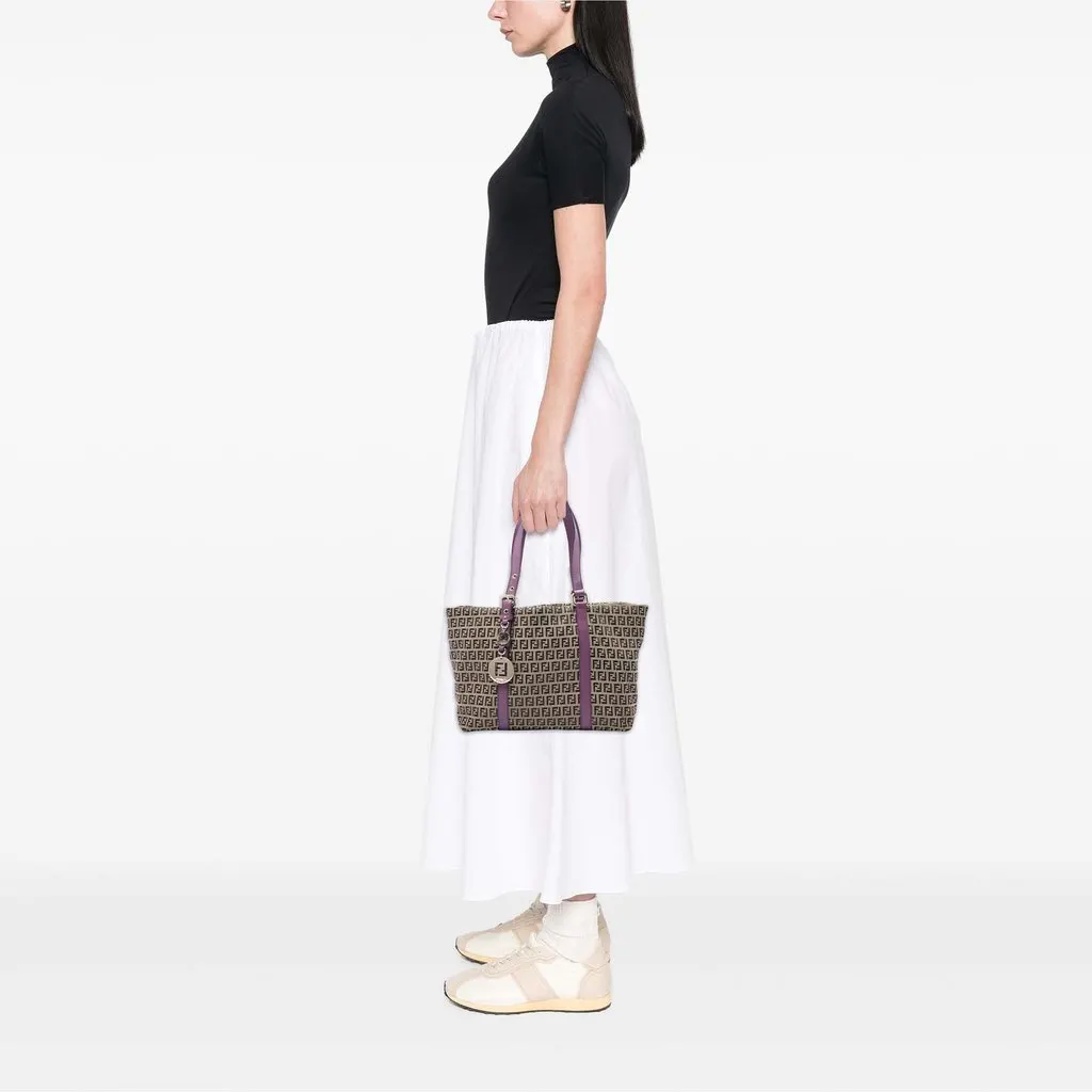 Fendi Zucchino Canvas Superstar Tote Beige Very good - Box View