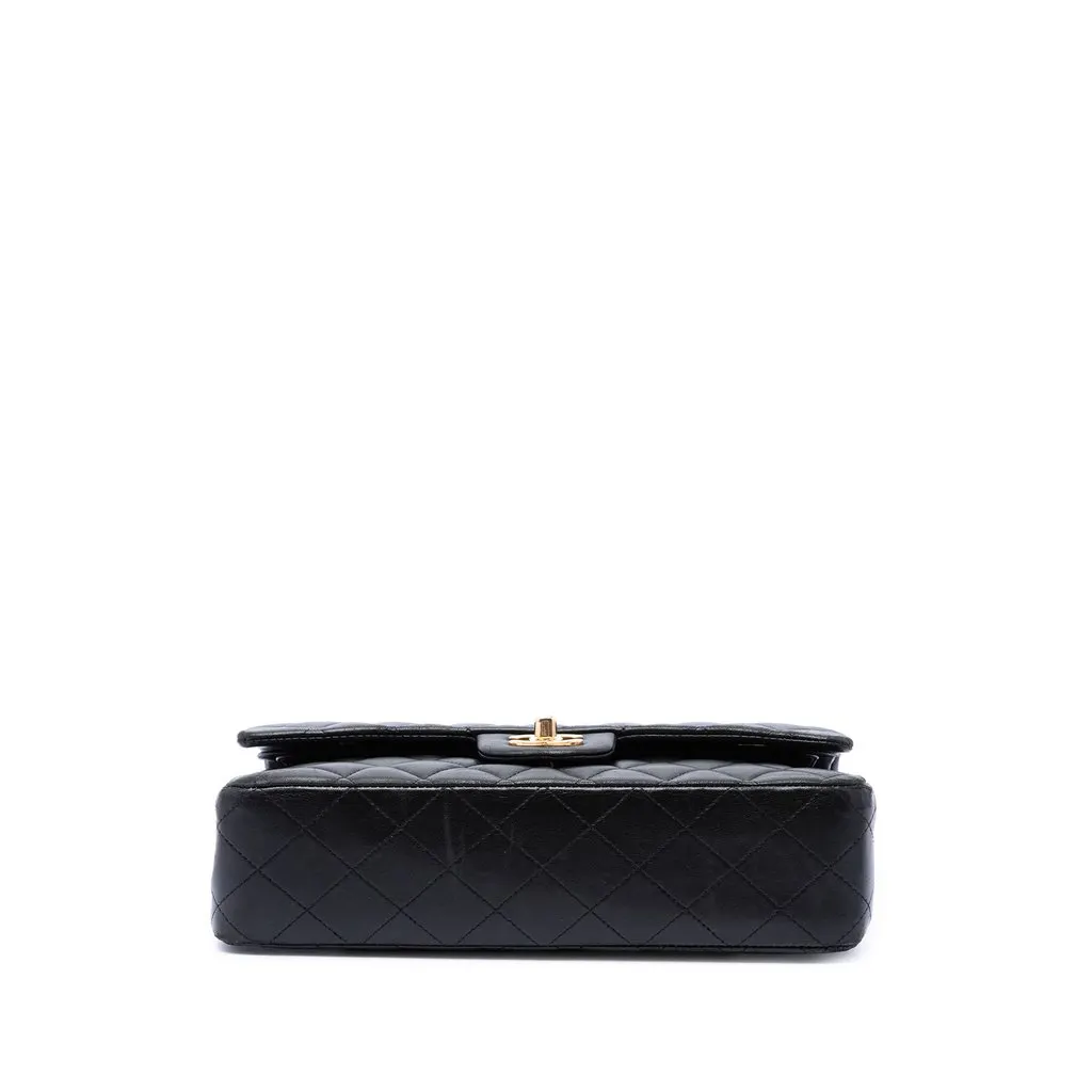 Chanel Medium Classic Lambskin Double Flap Black Leather Very good - Inside View