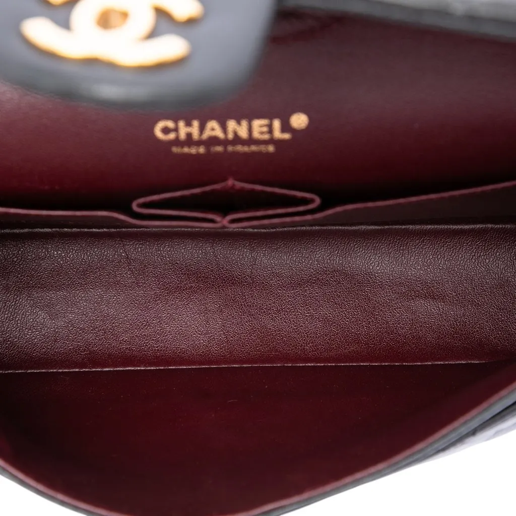 Chanel Medium Classic Lambskin Double Flap Black Leather Very good - Model View