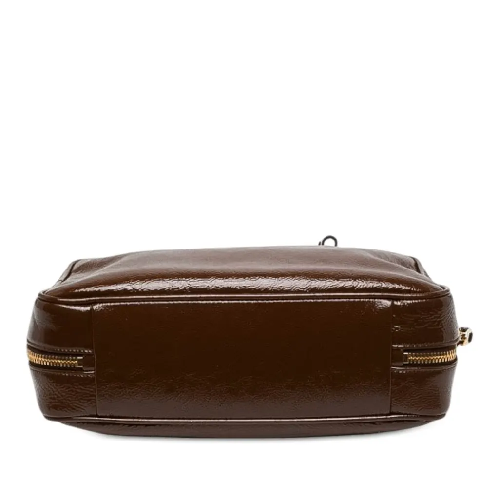 Miu Miu Large Naplak Patent Logo Beau Handbag Brown Leather Very good - Inside View