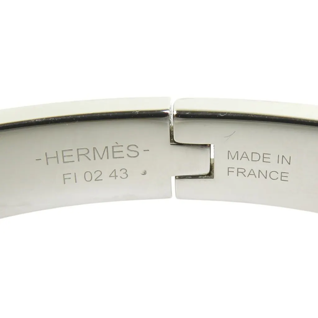 Hermès Enamel Mini Clic Chaine D Ancre Bracelet PM Blue Enamel Very good - Model View