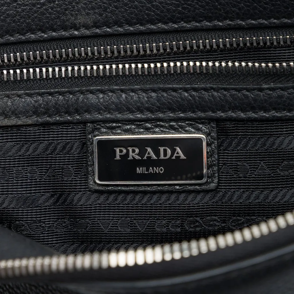 Prada Vitello Daino Wristlet Clutch Black Leather Very good - Box View