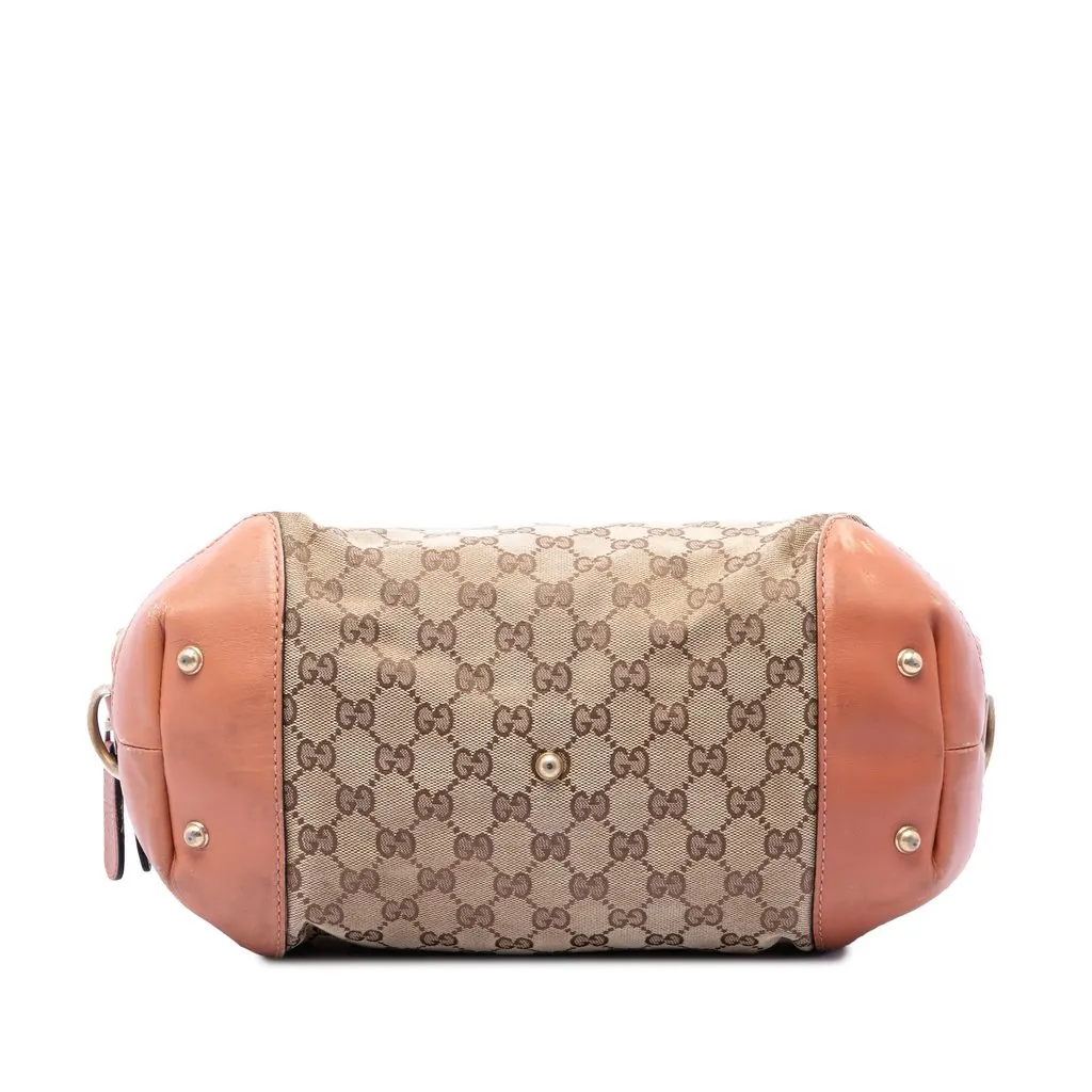 Gucci GG Canvas Heart Bit Satchel Beige Canvas Good - Inside View