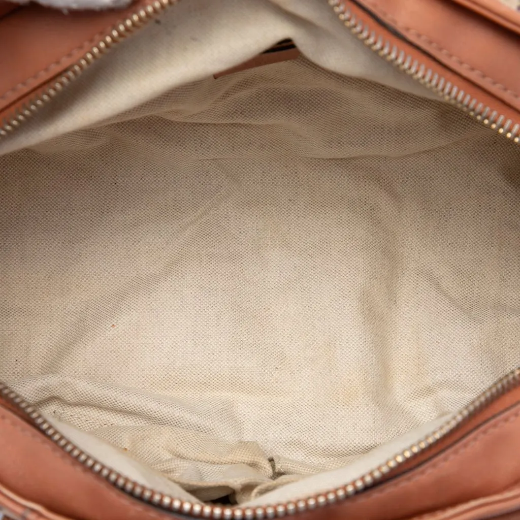 Gucci GG Canvas Heart Bit Satchel Beige Canvas Good - Model View