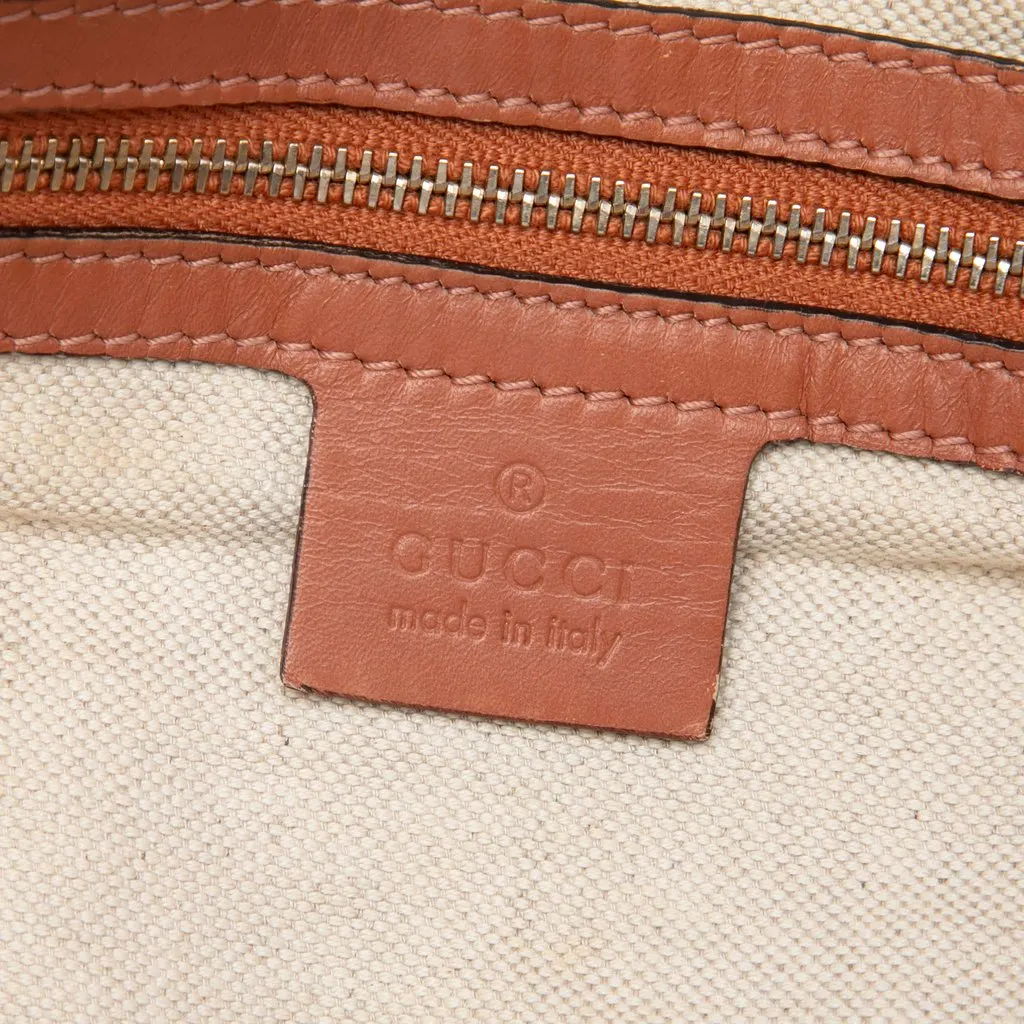 Gucci GG Canvas Heart Bit Satchel Beige Canvas Good - Box View
