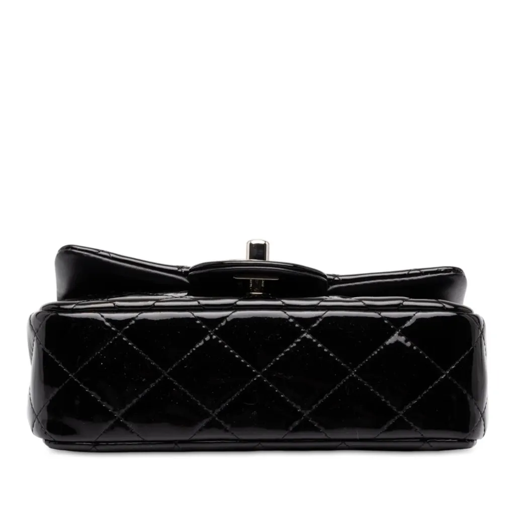 Chanel Extra Mini Rectangular Classic Patent Single Flap Black Leather Very good - Inside View