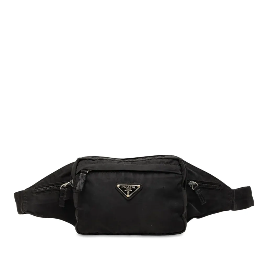 Prada Tessuto Belt Bag Black Polyamide Good - Front View