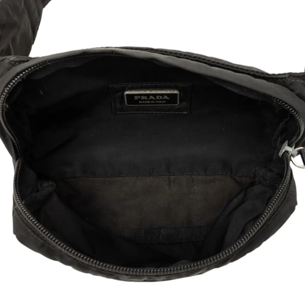 Prada Tessuto Belt Bag Black Polyamide Good - Model View
