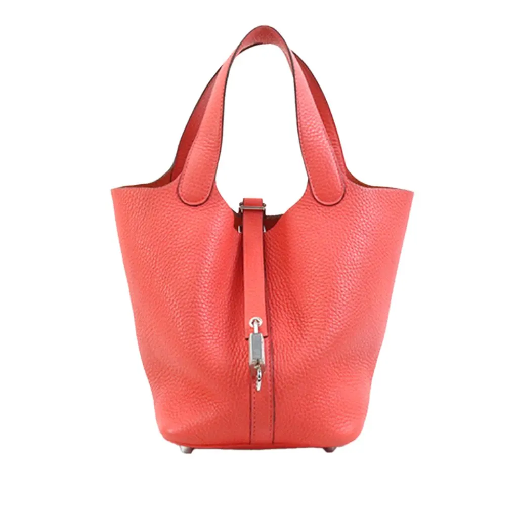 Hermès Clemence Picotin Lock 18 Pink Leather Very good - Front View