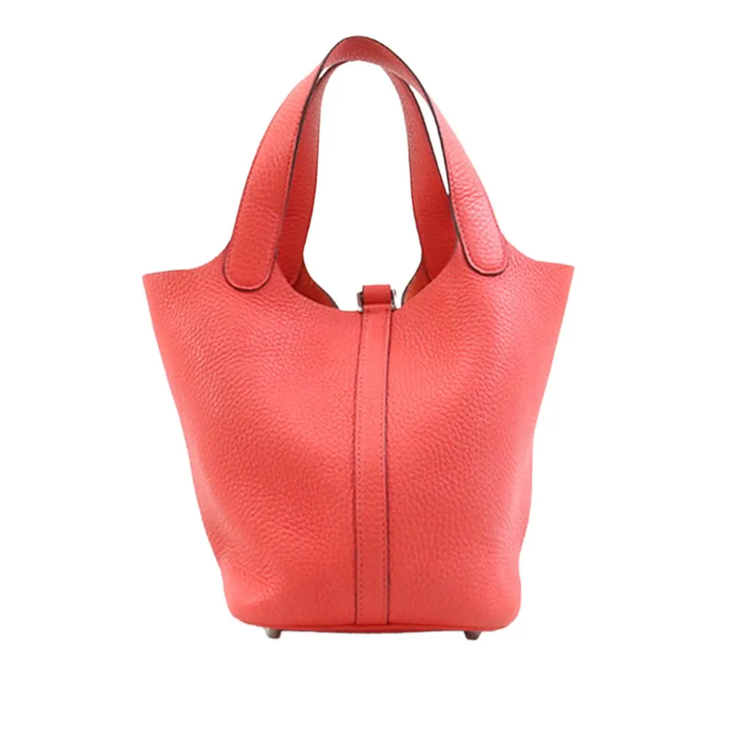 Hermès Clemence Picotin Lock 18 Pink Leather Very good - Back View