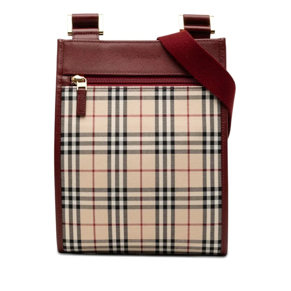 Burberry House Check Canvas Crossbody Beige Very good - Front View
