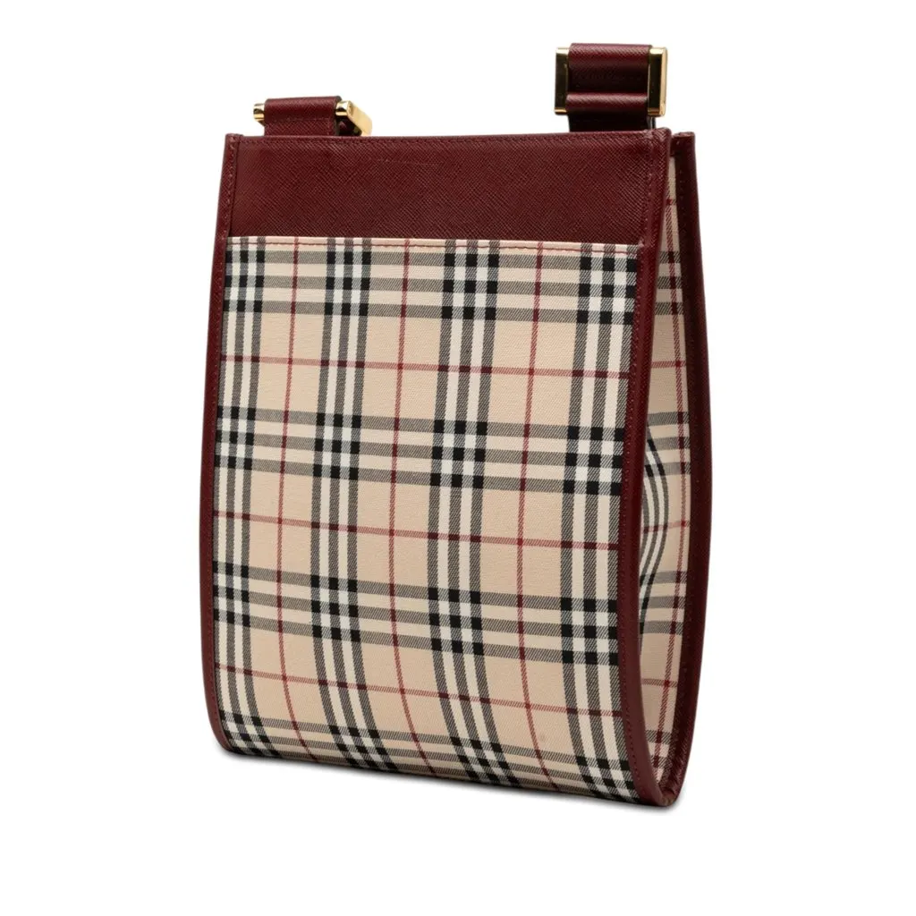 Burberry House Check Canvas Crossbody Beige Very good - Back View