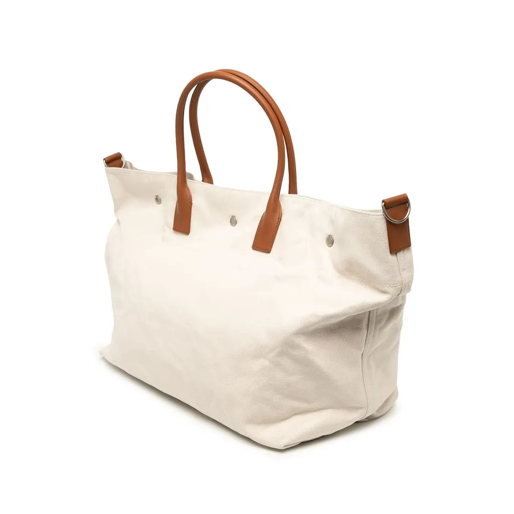 Saint Laurent Maxi Canvas Rive Gauche Shopper Tote White Canvas Very good - Back View