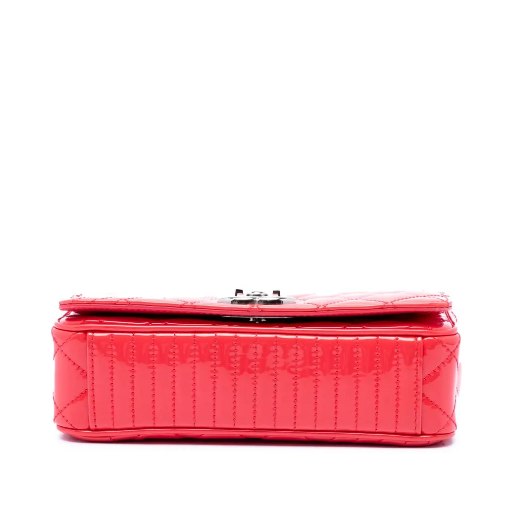 Chanel Small Quilted Patent Coco Boy Flap Red Leather Very good - Inside View