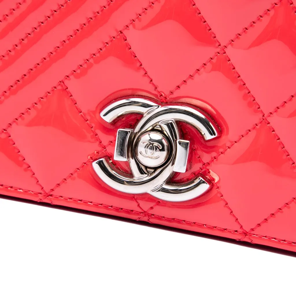 Chanel Small Quilted Patent Coco Boy Flap Red Leather Very good - Box View
