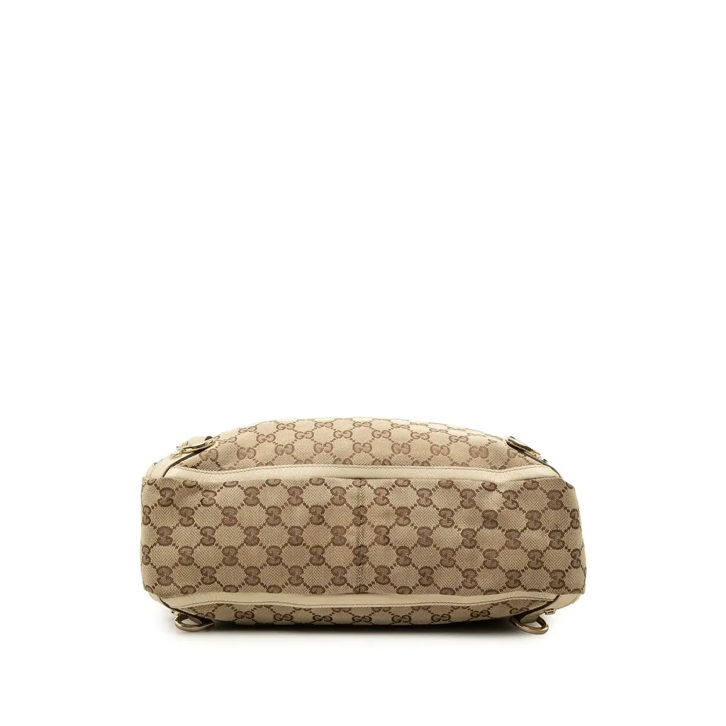 Gucci GG Canvas Abbey D Ring Tote Beige Canvas Good - Inside View