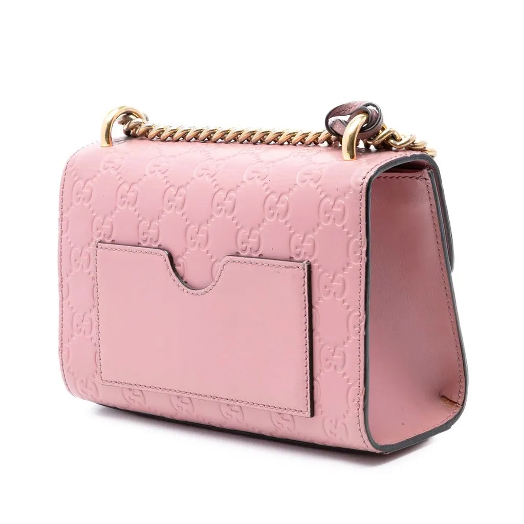 Gucci Small Guccissima Padlock Crossbody Pink Leather Very good - Back View