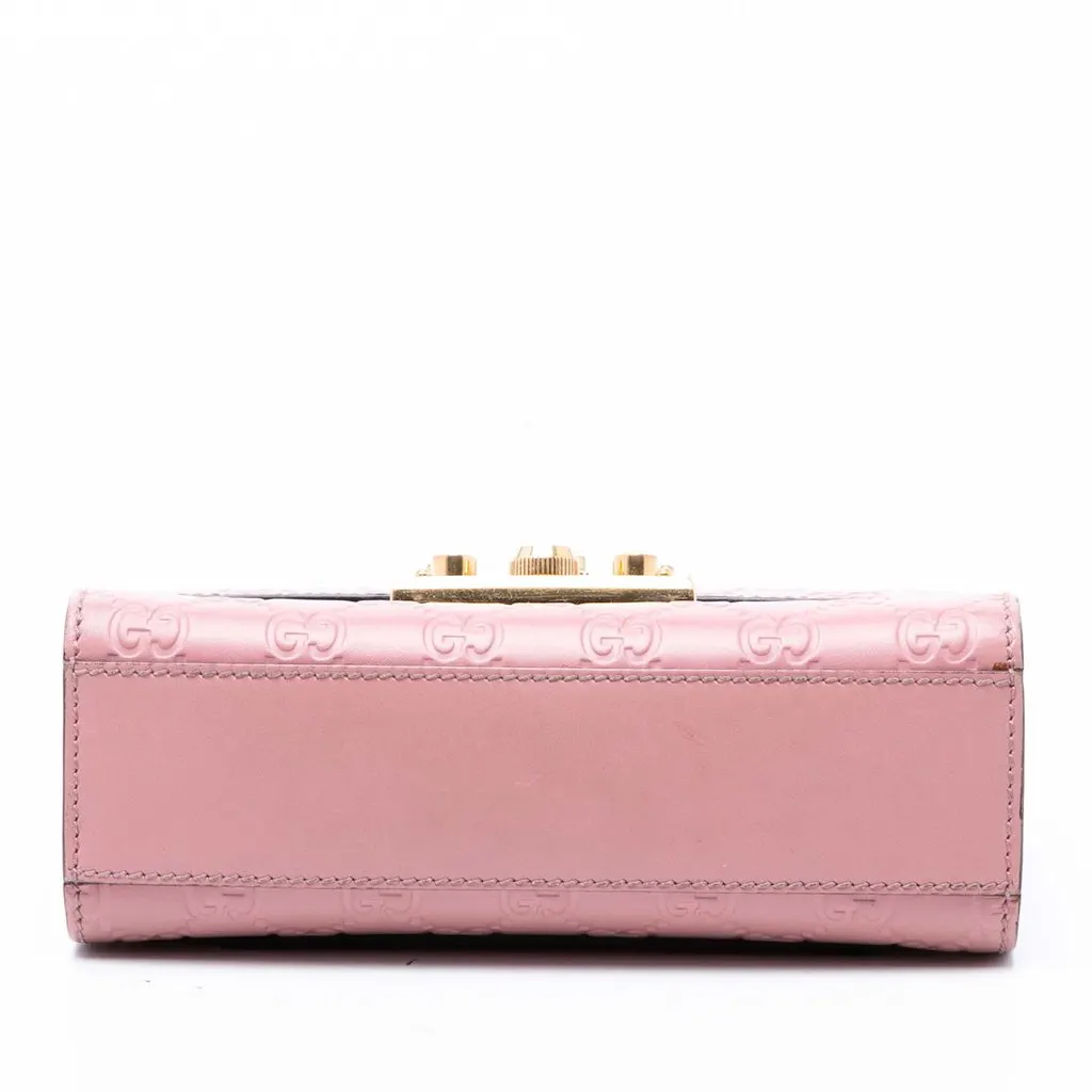 Gucci Small Guccissima Padlock Crossbody Pink Leather Very good - Inside View