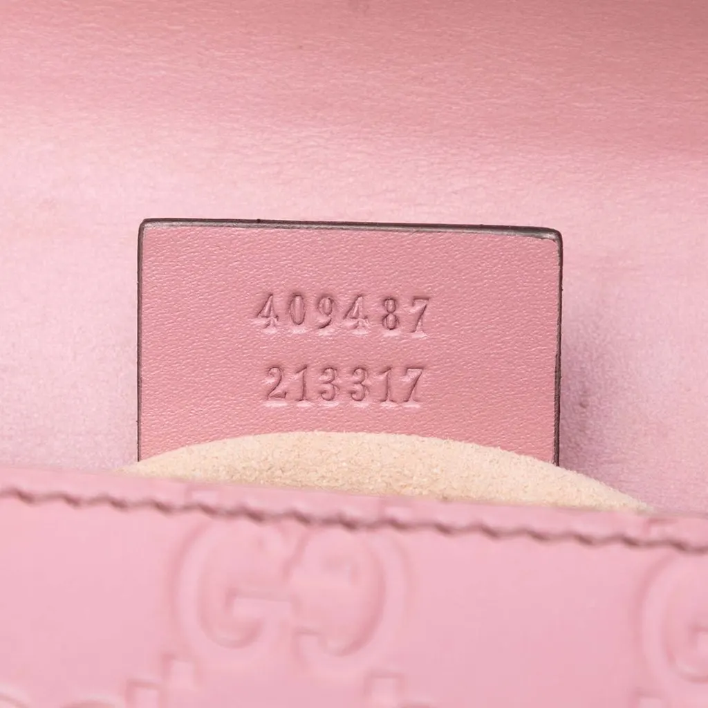 Gucci Small Guccissima Padlock Crossbody Pink Leather Very good - Box View