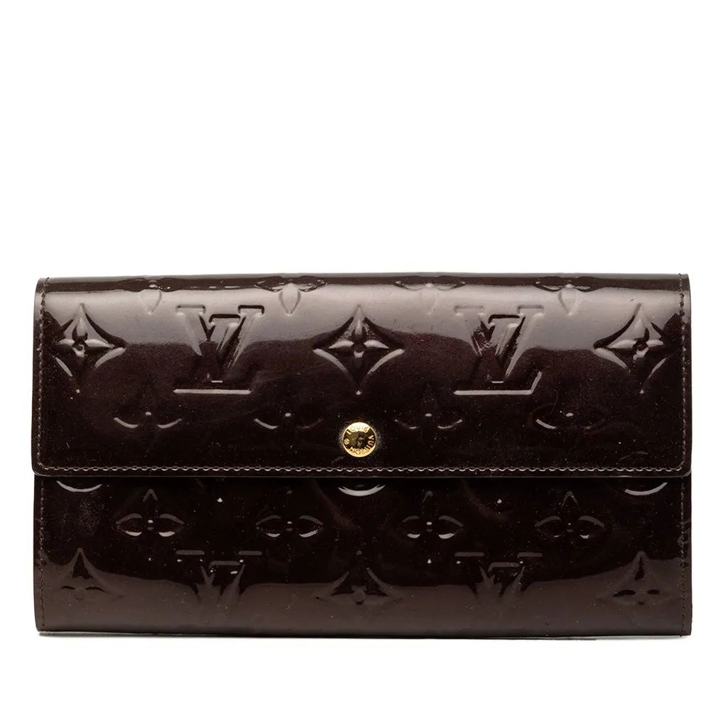 Louis Vuitton Monogram Vernis Sarah Wallet Purple Leather Very good - Front View