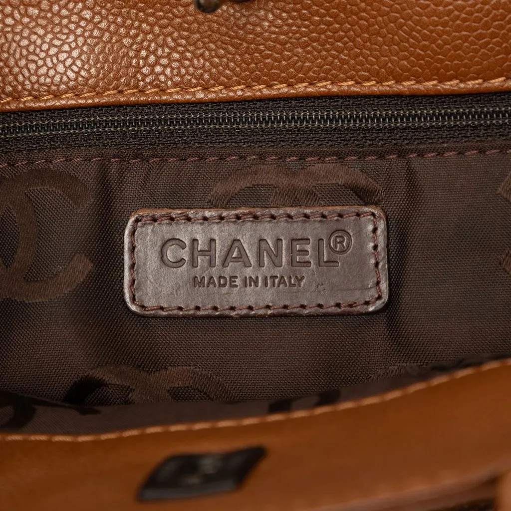 Chanel CC Caviar Turnlock Tote Brown Leather Very good - Box View