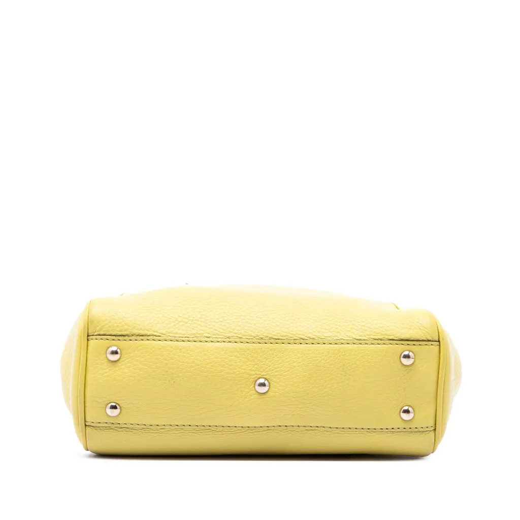 Gucci Mini Calfskin Bamboo Shopper Satchel Yellow Leather Very good - Inside View