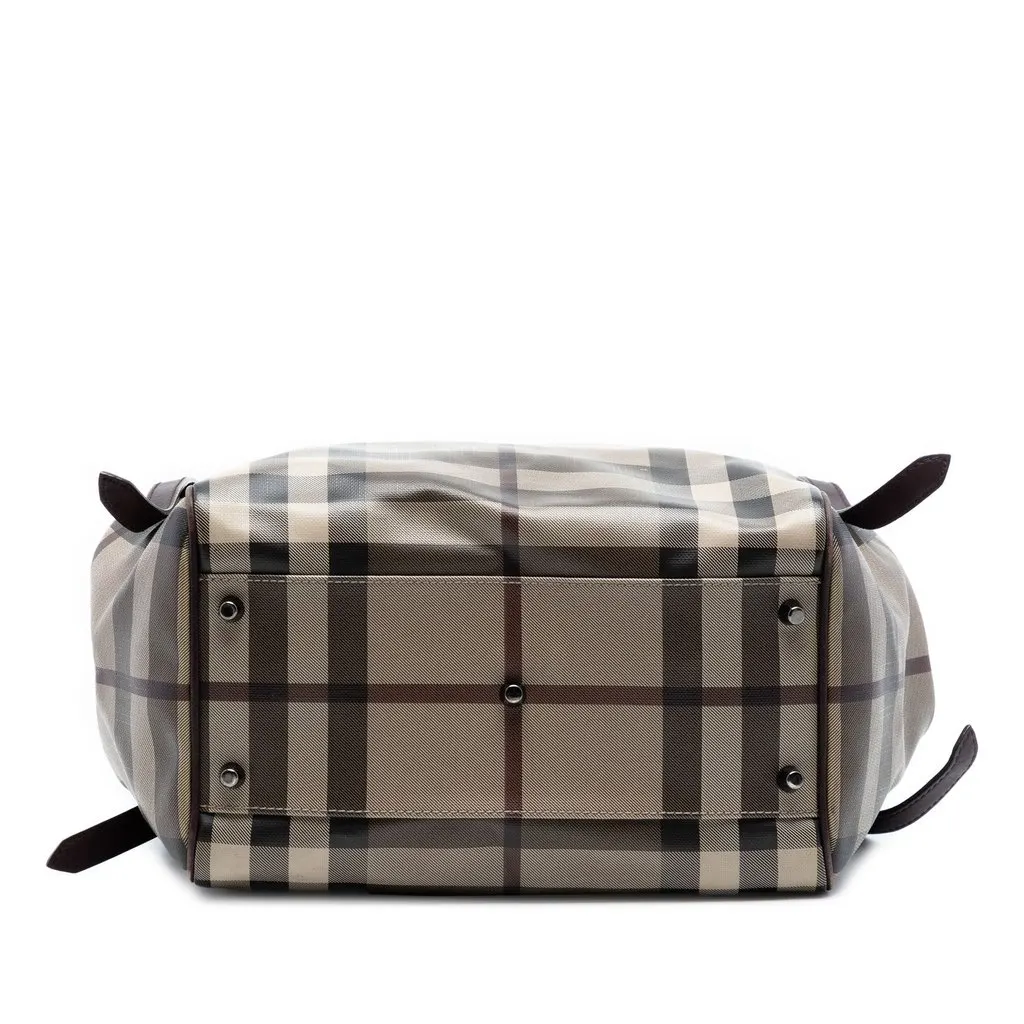 Burberry Small Smoke Check Coated Canvas Canterbury Tote Brown Very good - Inside View