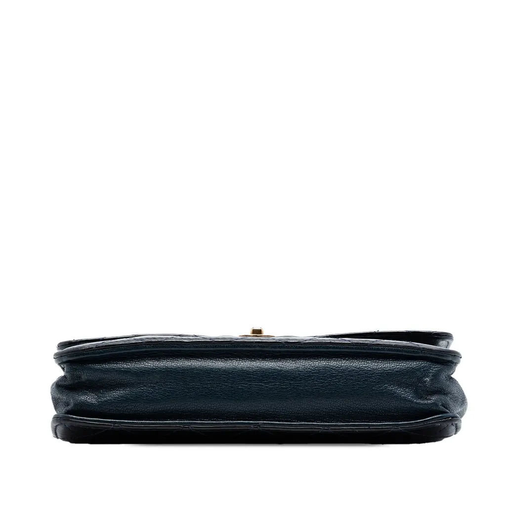 Chanel Quilted Patent and Goatskin CC Eyelet Wallet On Chain Blue Leather Very good - Inside View