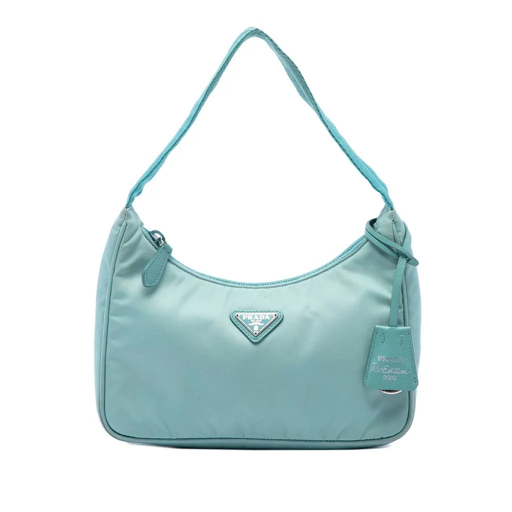 Prada Mini Tessuto Re Edition 2000 Shoulder Bag Blue Polyamide Very good - Front View