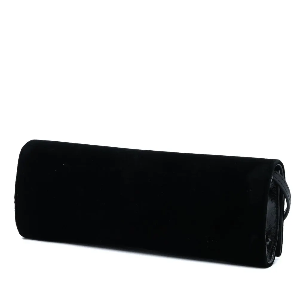 Saint Laurent Crystal Embellished Velvet Crossbody Black Velvet Very good - Back View
