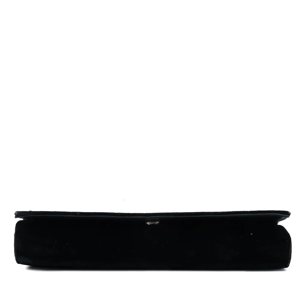 Saint Laurent Crystal Embellished Velvet Crossbody Black Velvet Very good - Inside View