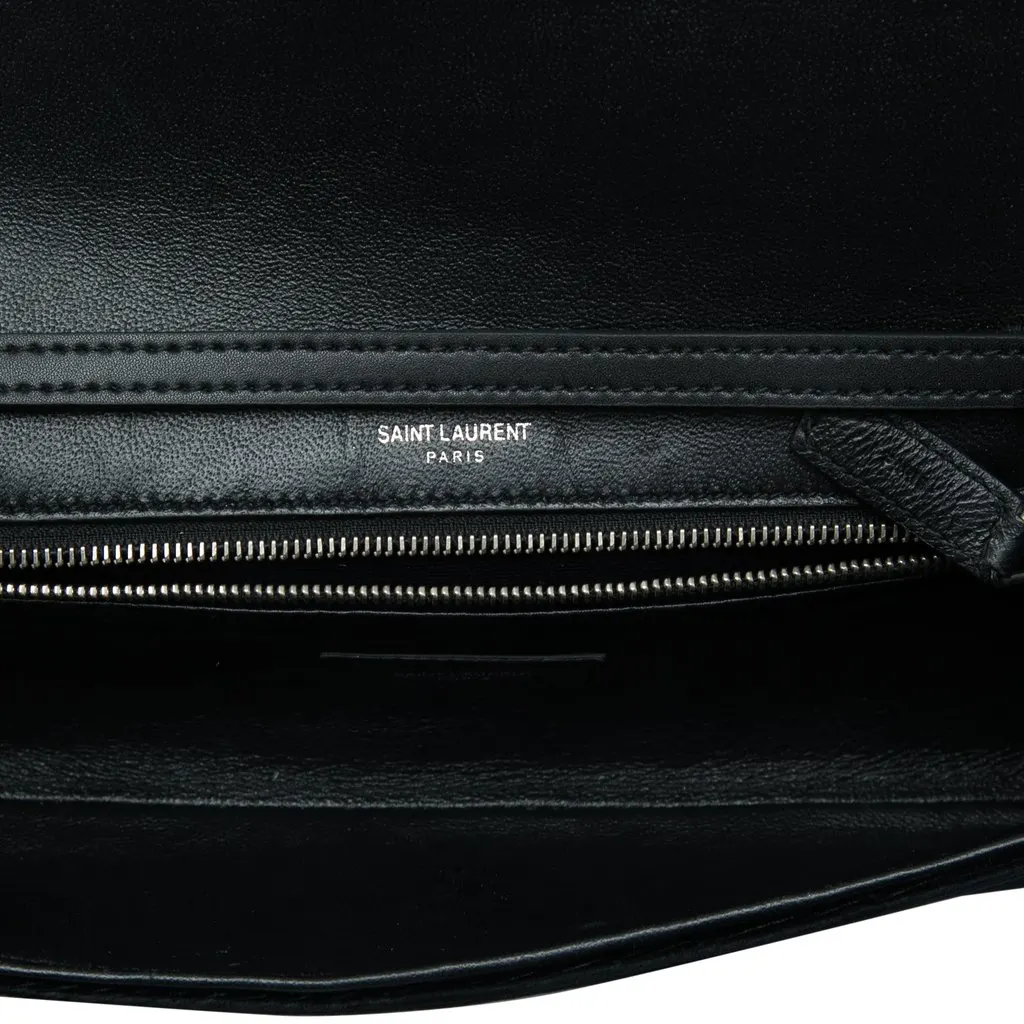 Saint Laurent Crystal Embellished Velvet Crossbody Black Velvet Very good - Model View