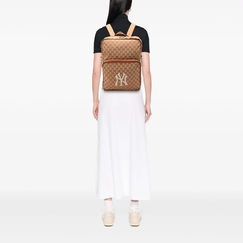 Gucci GG Canvas NY Yankees Backpack Brown | Libas Collective