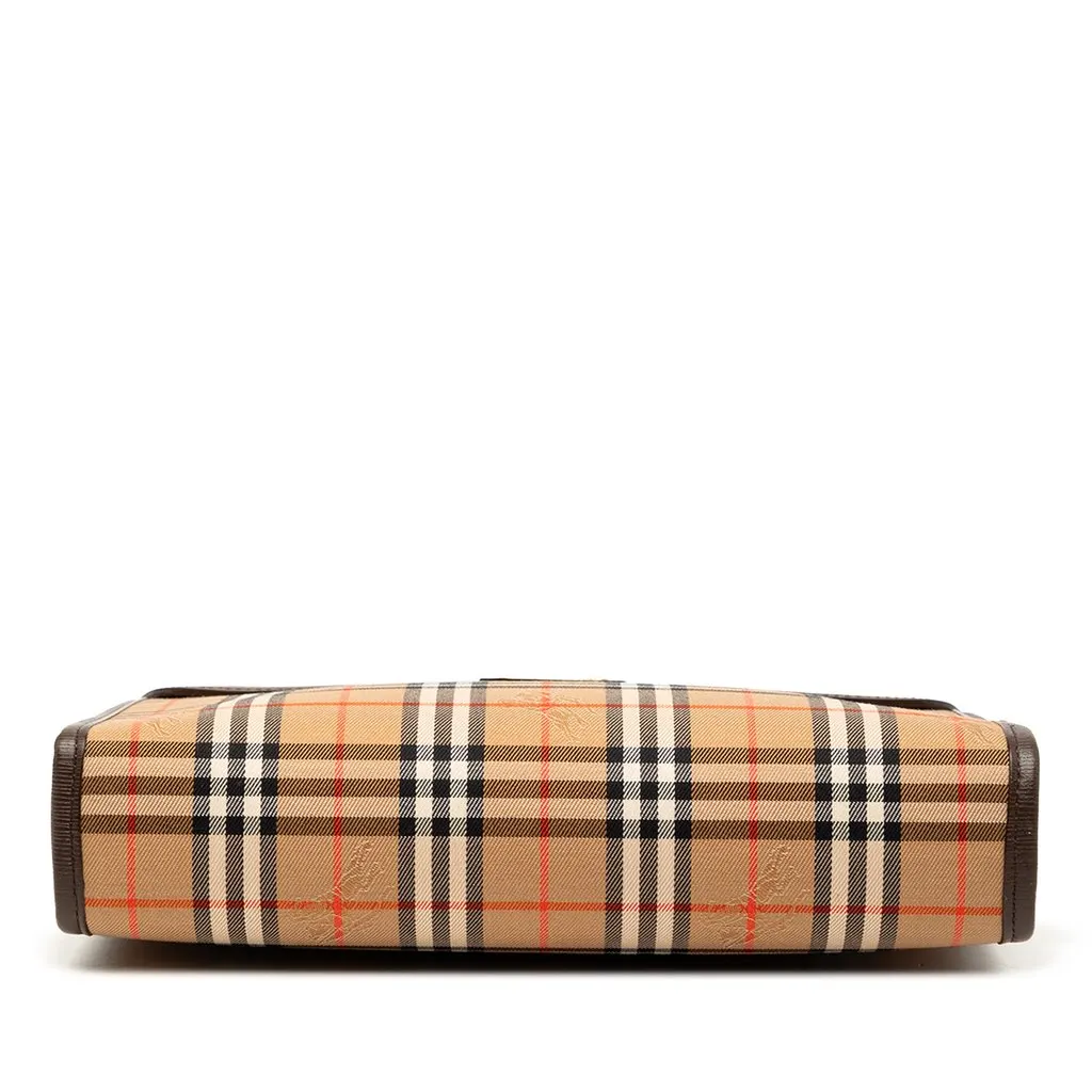 Burberry Haymarket Check Canvas Clutch Beige Good - Inside View