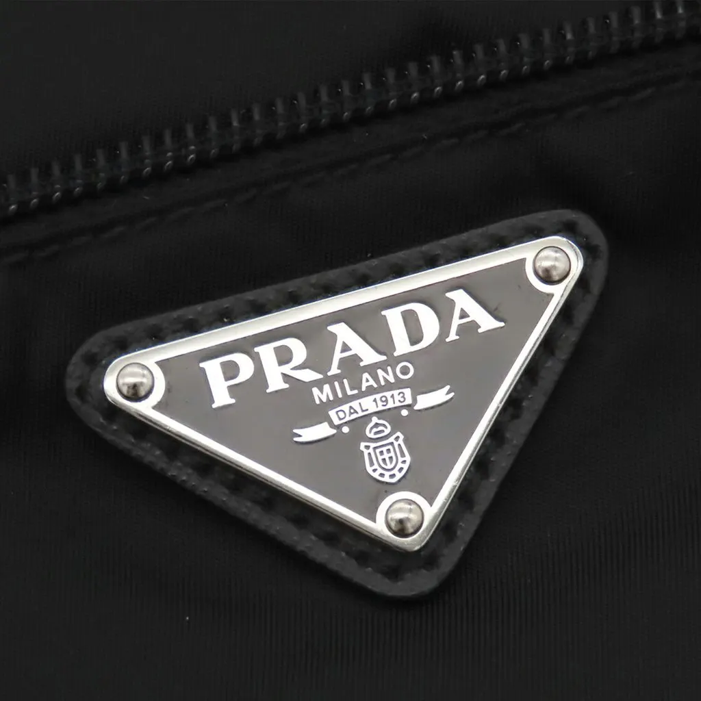 Prada Tessuto Zip Top Crossbody Black Very good - Box View