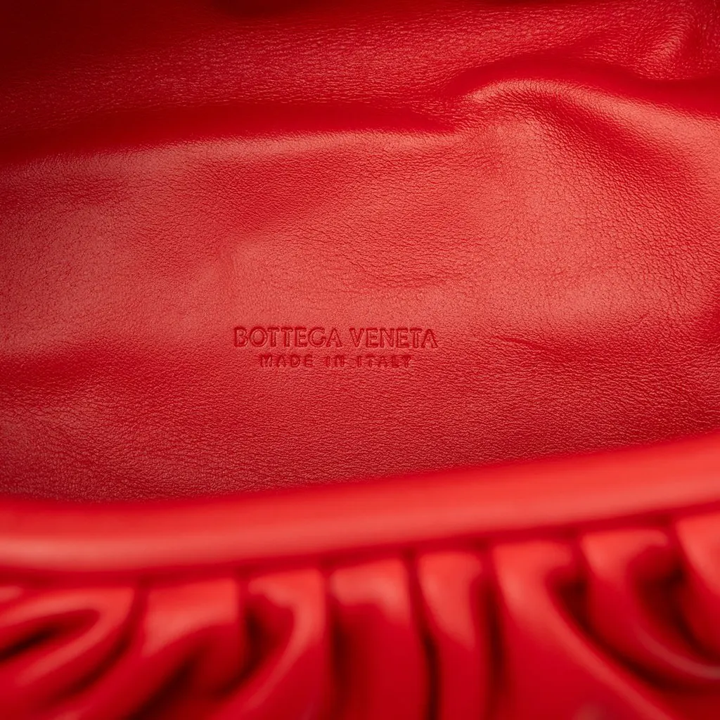 Bottega Veneta Lambskin Belt Chain Pouch Red Leather Very good - Box View