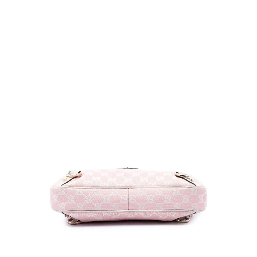 Gucci GG Canvas Abbey D Ring Shoulder Bag Pink Canvas Good - Inside View