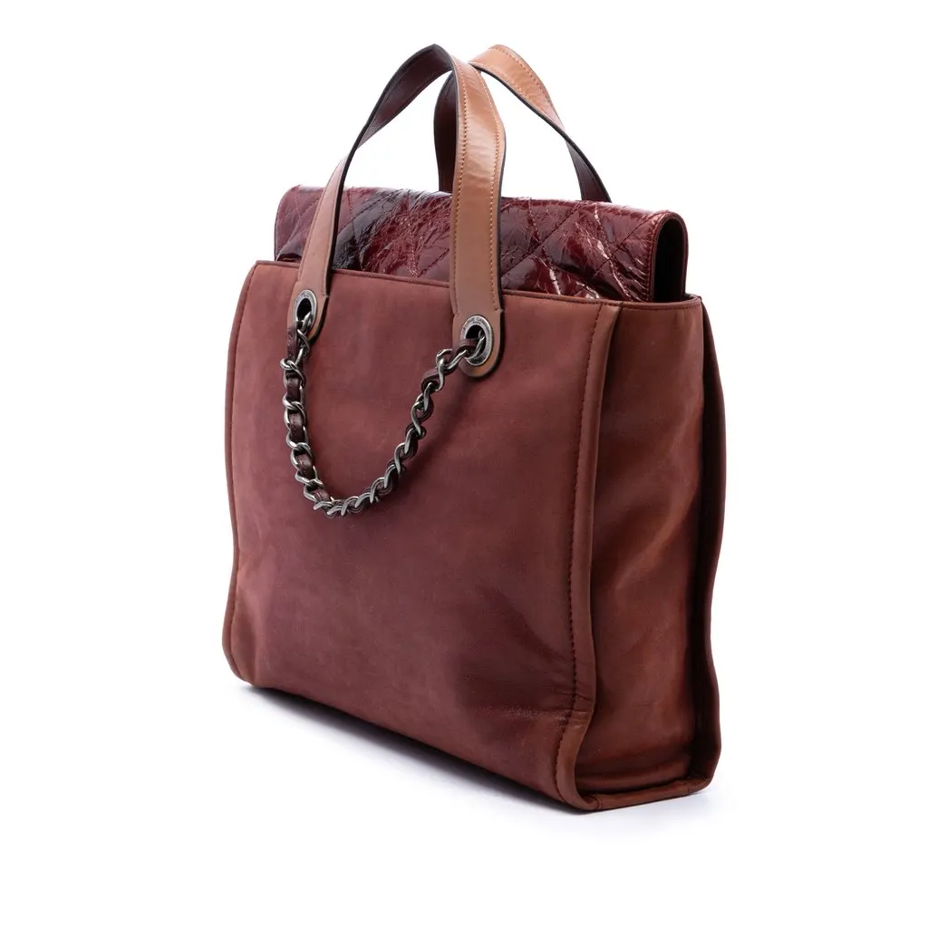 Chanel Iridescent Calfskin In The Mix Portobello Soft Tote Brown Leather Very good - Back View