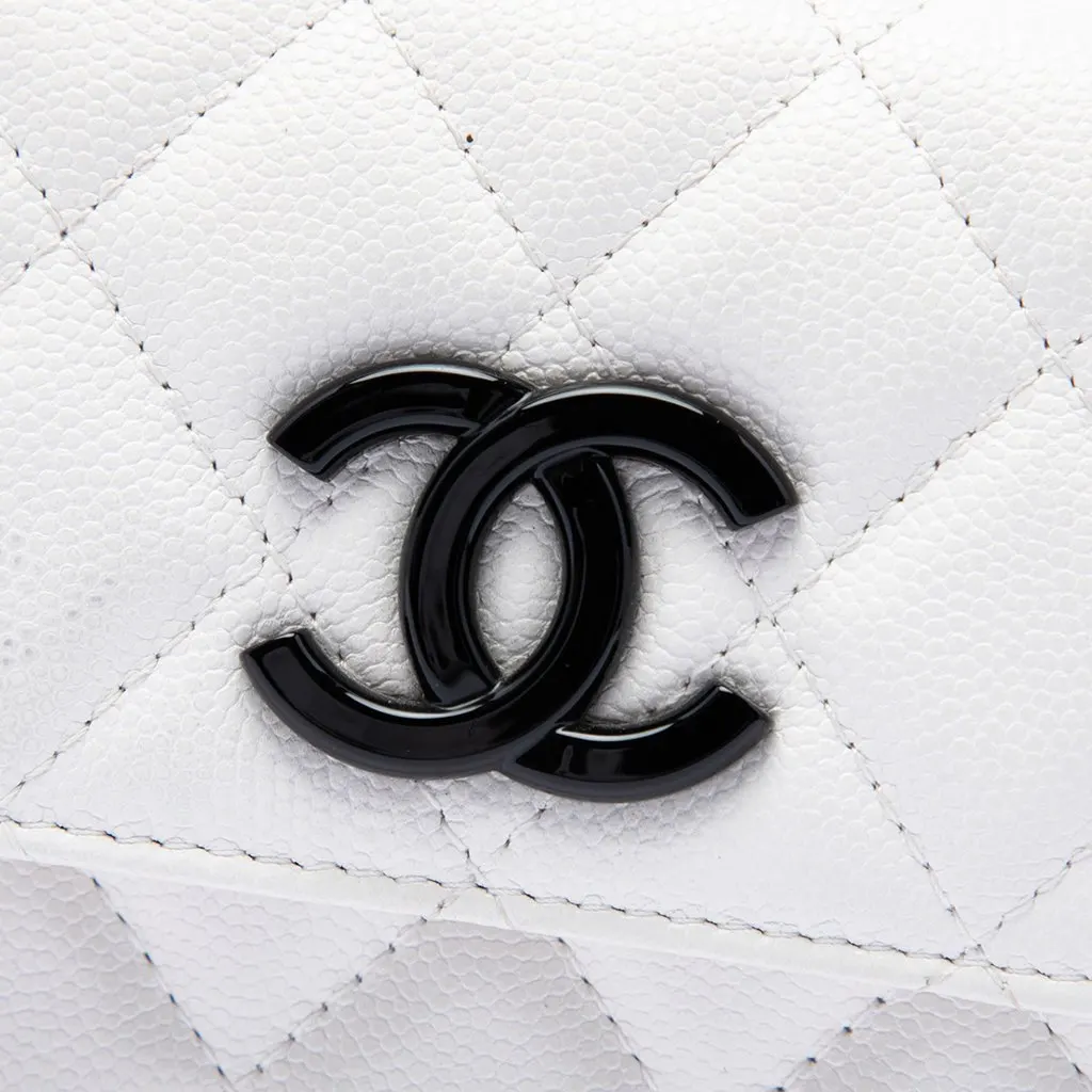 Chanel Quilted Caviar My Everything Belt Bag White Leather Very good - Box View