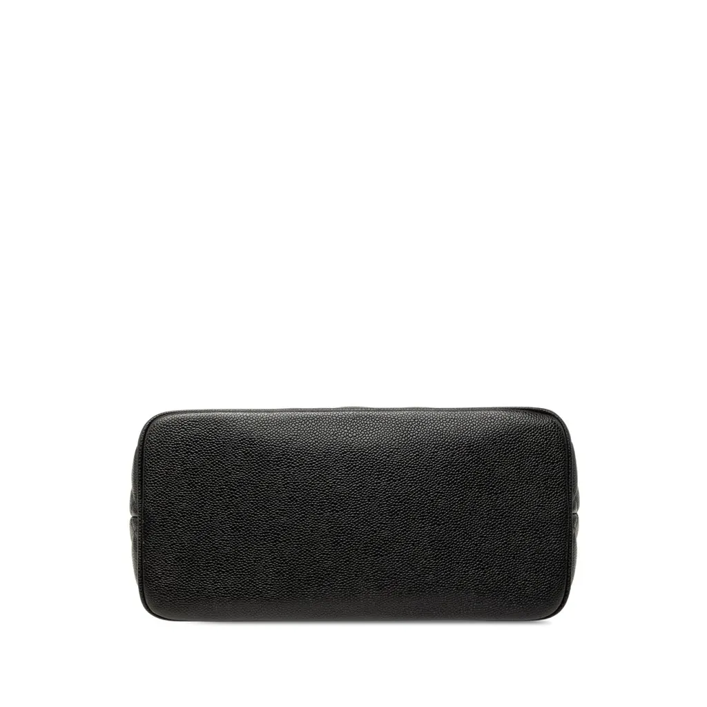 Chanel Caviar Medallion Tote Black Leather Good - Inside View