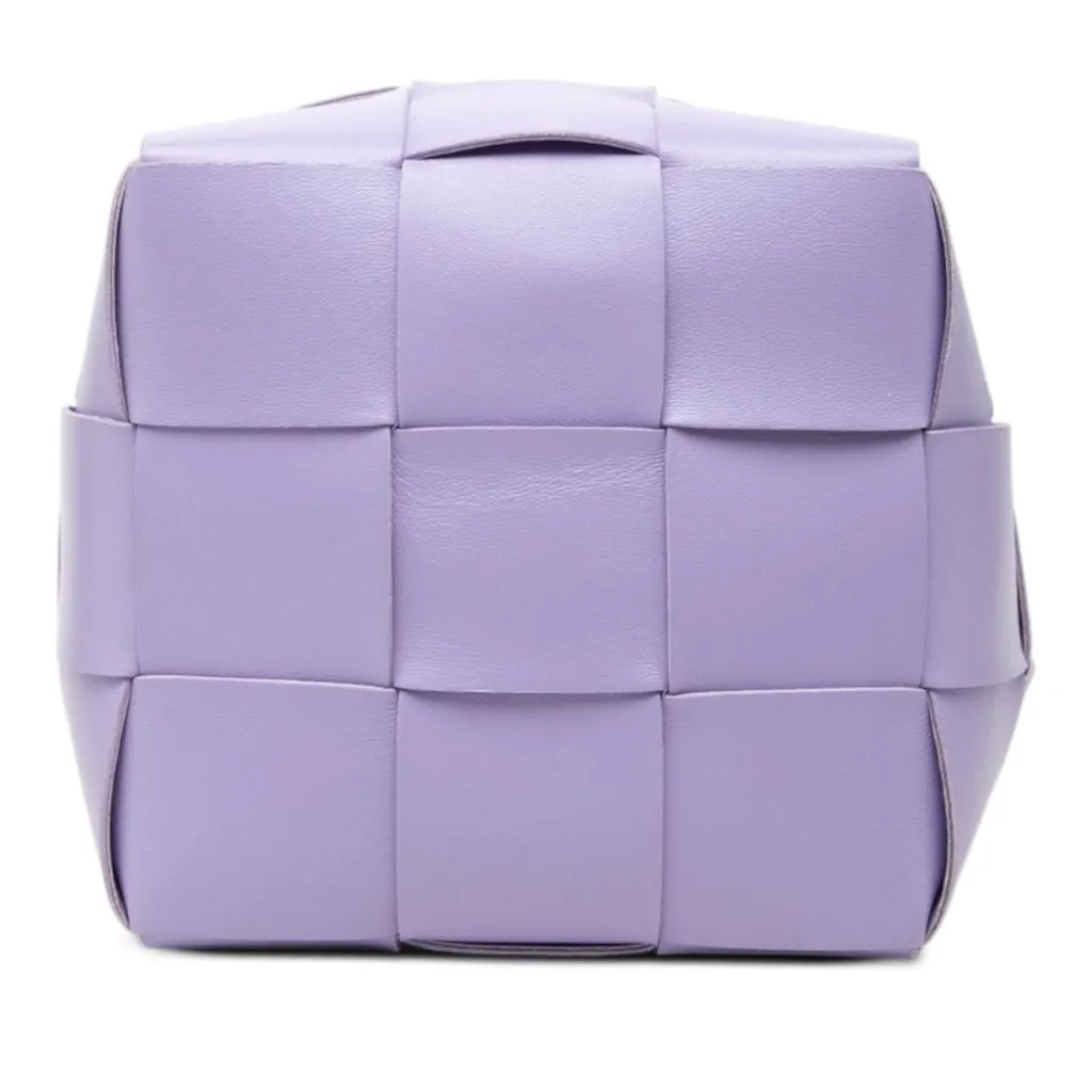 Bottega Veneta Small Nappa Maxi Intrecciato Cassette Bucket Bag Purple Leather Very good - Inside View
