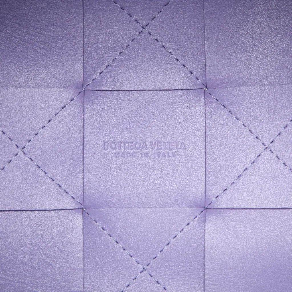 Bottega Veneta Small Nappa Maxi Intrecciato Cassette Bucket Bag Purple Leather Very good - Box View