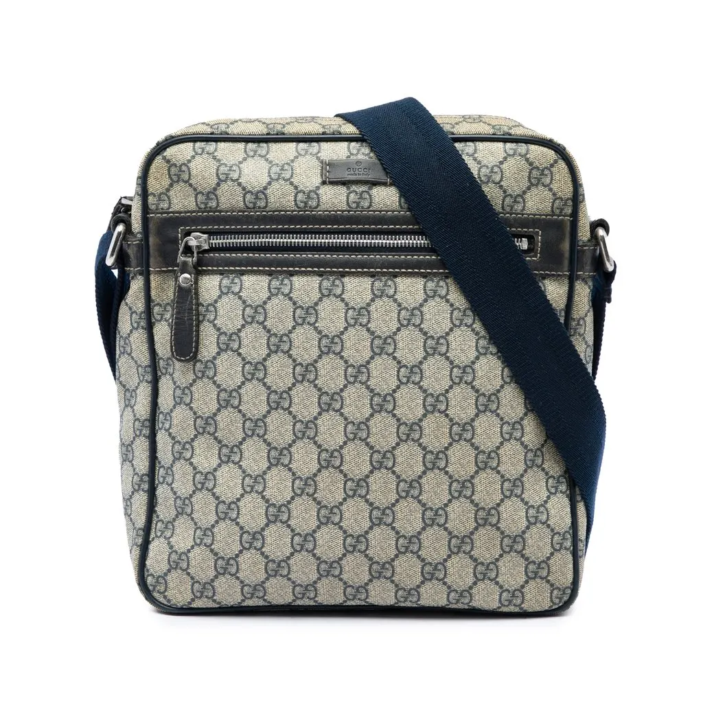 Gucci GG Supreme Crossbody Beige Canvas Good - Front View