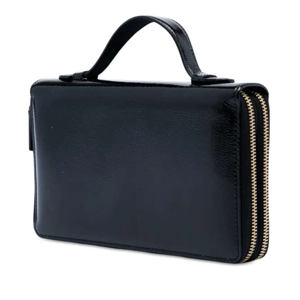 Gucci Patent Soho Travel Document Case Black Leather Very good - Back View