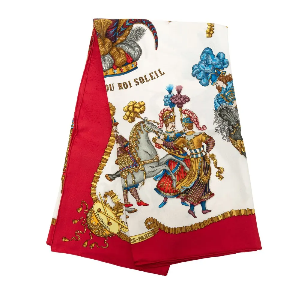 Hermès Les Fetes دو Roi Soleil حرير وشاح 90
