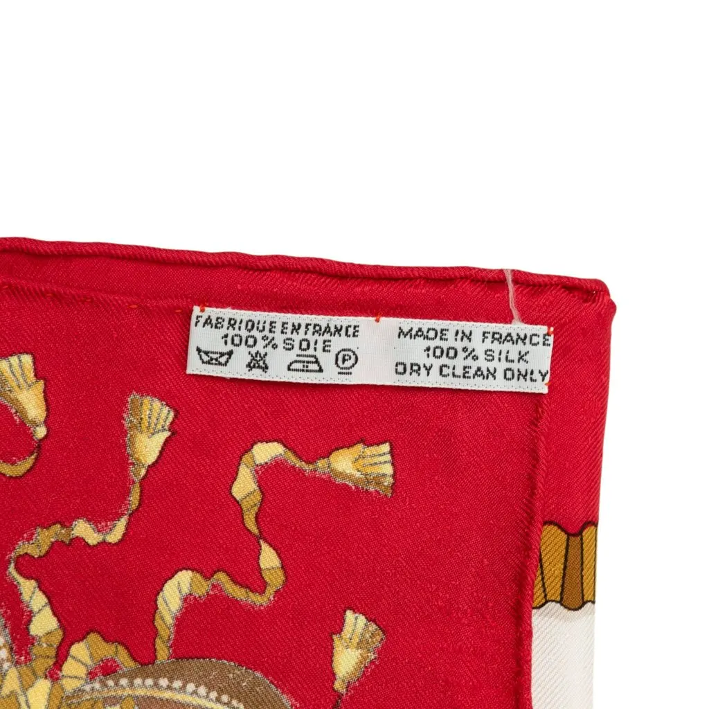 Hermès Les Fetes du Roi Soleil Silk Scarf 90 White Silk Very good - Back View