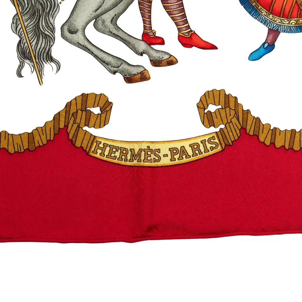 Hermès Les Fetes du Roi Soleil Silk Scarf 90 White Silk Very good - Inside View