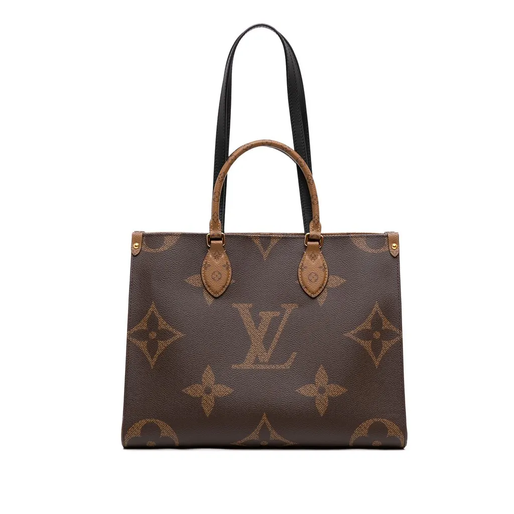 Louis Vuitton Monogram Reverse Giant OnTheGo MM Brown Canvas Never worn - Front View